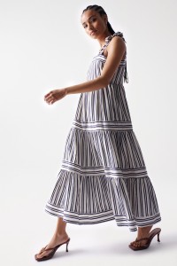 STRIPED DRESS WITH RUFFLES