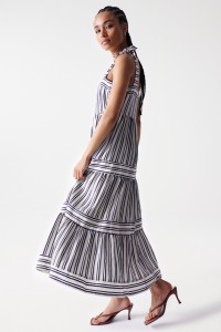 STRIPED DRESS WITH RUFFLES