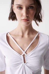 T-SHIRT WITH ASYMMETRICAL NECKLINE