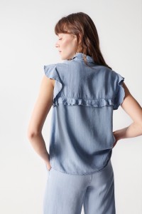 BLOUSE EN LIGHTDENIM COUPE REGULAR