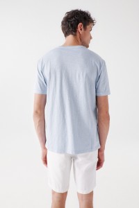 T-SHIRT BLEU AVEC IMPRIM