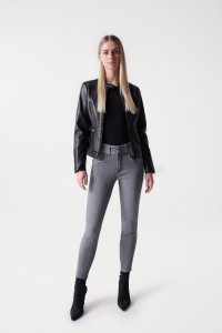 BLOUSON IN LEDEROPTIK, SLIM