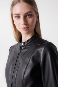 SLIM LEATHER EFFECT JACKET