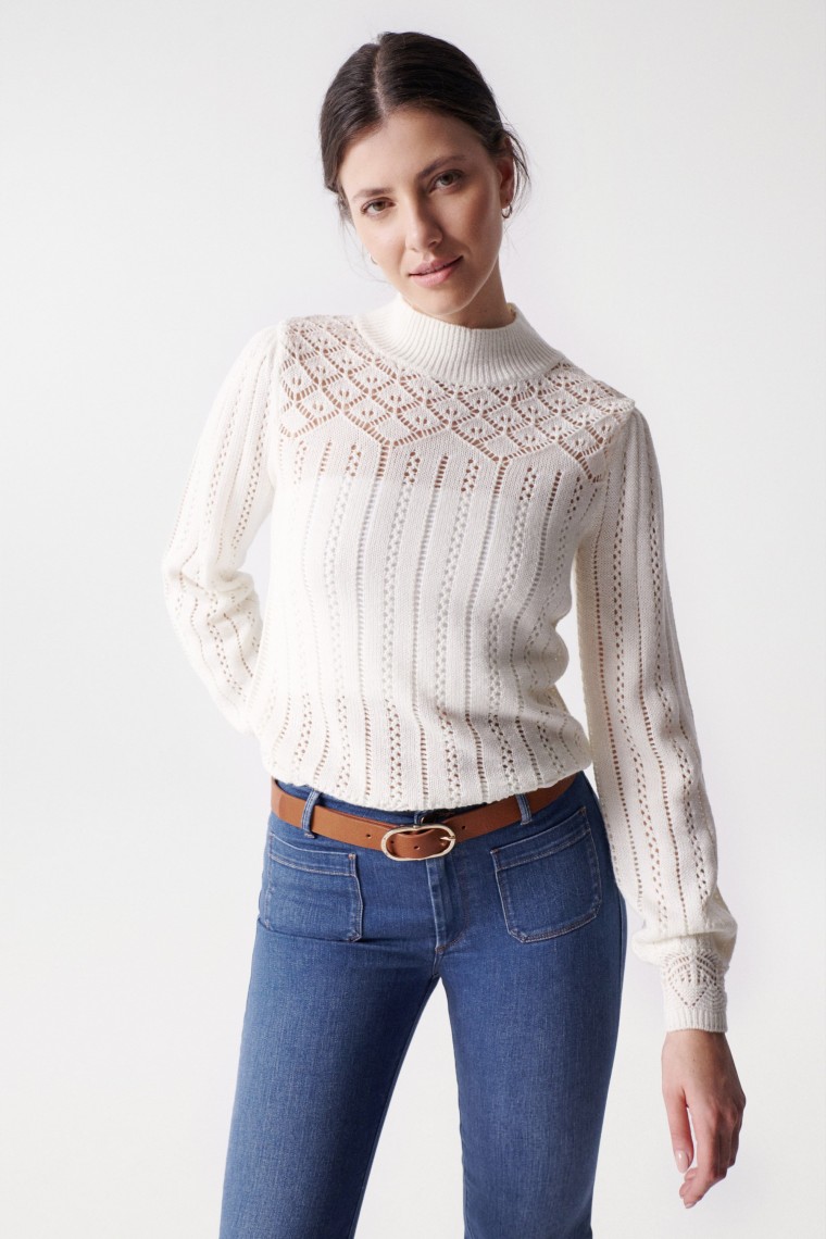 PULL EN MAILLE  POINT OUVERT