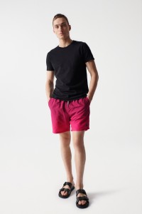 SHORT DE BAIN ROSE AVEC CORDON