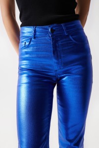 DESTINY PUSH UP TROUSERS WITH BLUE COATING MADALENA ABECASIS