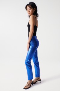 DESTINY PUSH UP TROUSERS WITH BLUE COATING MADALENA ABECASIS