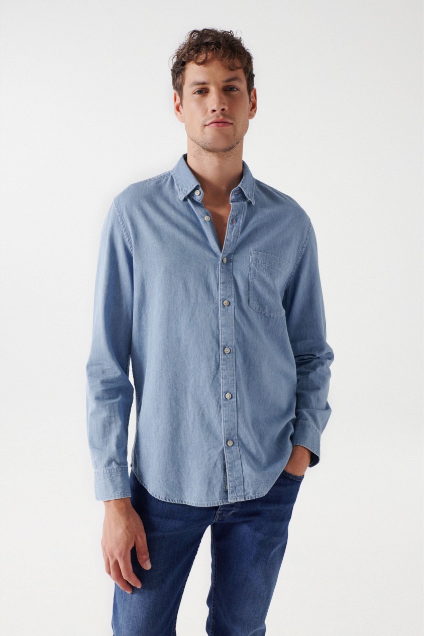 CHEMISE EN DENIM COUPE DROITE