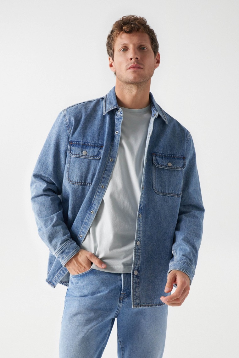 REGULAR FIT DENIM OVERSHIRT