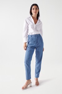 CROPPED SLIM LIGHTDENIM BAGGY-HOSE