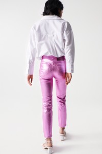 DESTINY PUSH UP TROUSERS WITH PINK COATING MADALENA ABECASIS