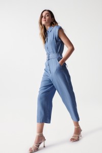 LIGHTDENIM JUMPSUIT WITH BELT