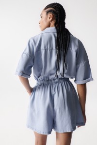 SHORT LIGHTDENIM JUMPSUIT