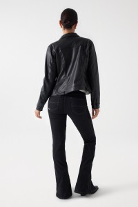 SLIM FIT LEATHER EFFECT JACKET