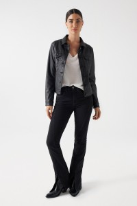 SLIM FIT LEATHER EFFECT JACKET