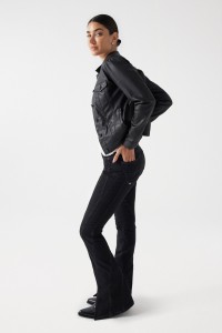 SLIM FIT LEATHER EFFECT JACKET