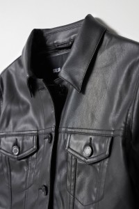 SLIM FIT LEATHER EFFECT JACKET