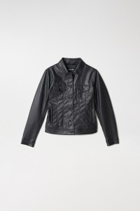 SLIM FIT LEATHER EFFECT JACKET