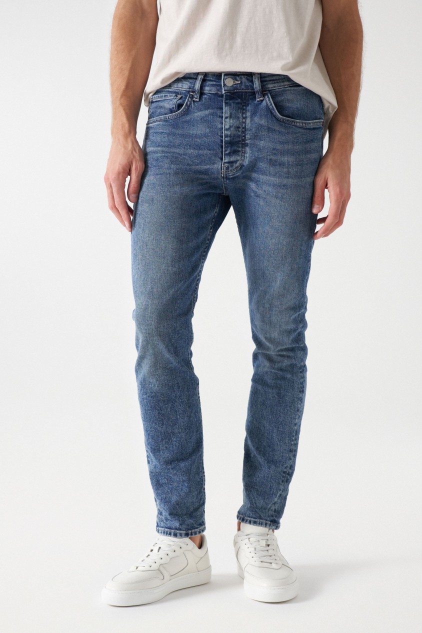 JEANS SLIM FIT LAVAGEM VINTAGE