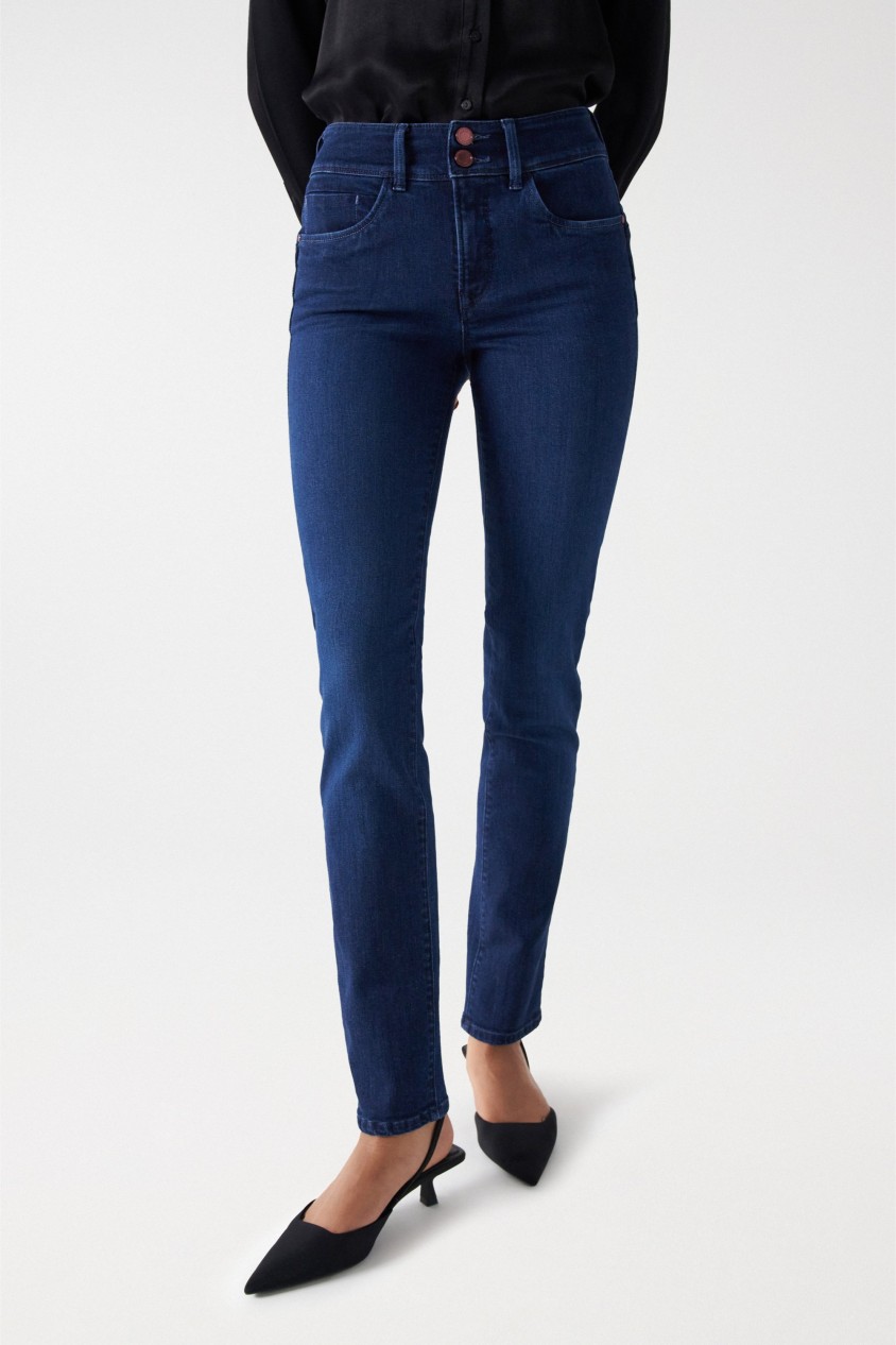 JEANS SECRET PUSH IN LAVAGEM ESCURA