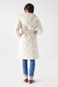 LONG PADDED COAT WITH BELT