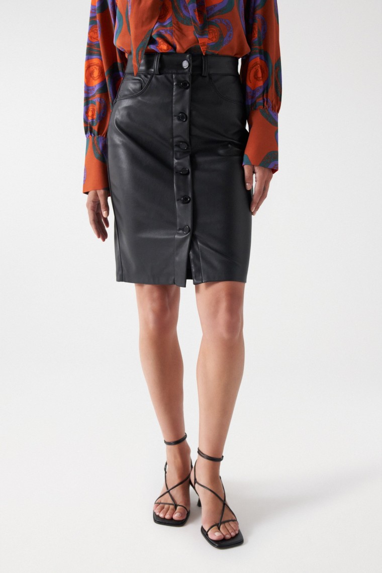 LEATHER EFFECT SKIRT