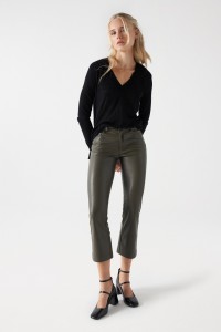 LEATHER EFFECT DESTINY PUSH-UP TROUSERS