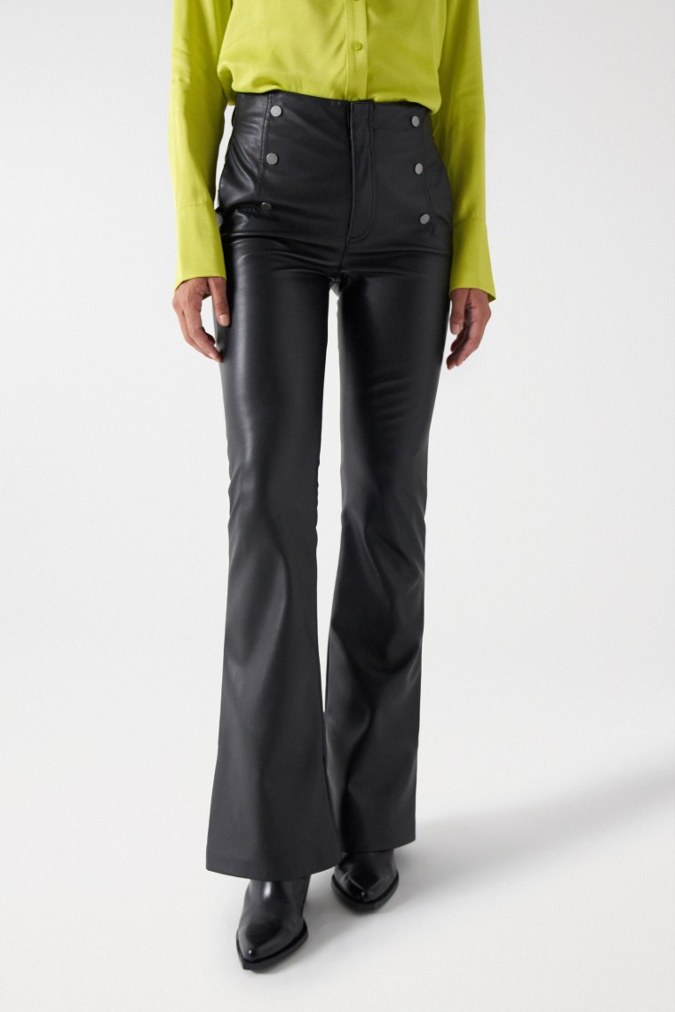 LEATHER EFFECT FAITH PUSH IN TROUSERS