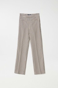 STRAIGHT PIED-DE-POULE TROUSERS