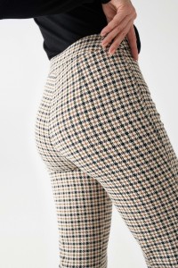 STRAIGHT PIED-DE-POULE TROUSERS