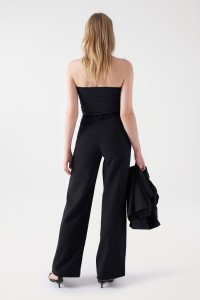 STRAIGHT FABRIC TROUSERS