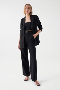 STRAIGHT FABRIC TROUSERS