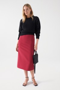 FABRIC MIDI SKIRT