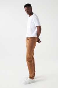 SLIM JEANS TWILL W, MEDIUM BEIGE