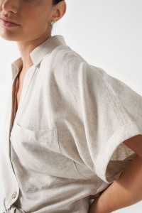 LINEN SHIRT WITH FRONT KNOT