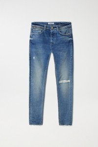 JEAN SKINNY AVEC DCHIRURES ET FERMETURE CLAIR