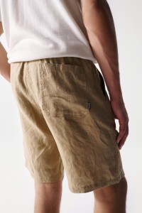 REGULAR FIT LINEN SHORTS