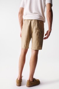 REGULAR FIT LINEN SHORTS