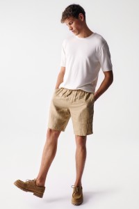 REGULAR FIT LINEN SHORTS