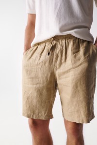 REGULAR FIT LINEN SHORTS