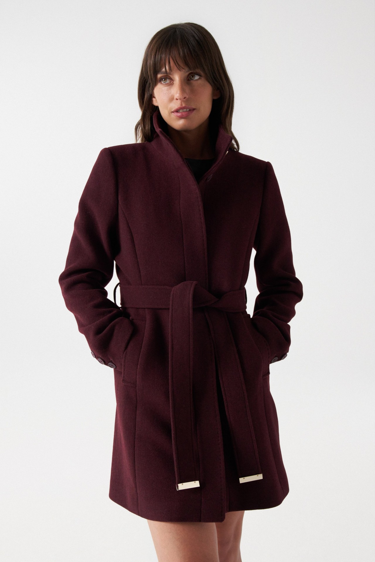 MANTEAU GRACE EN TISSU AVEC CEINTURE