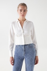 SHORT SATIN-FEEL SHIRT