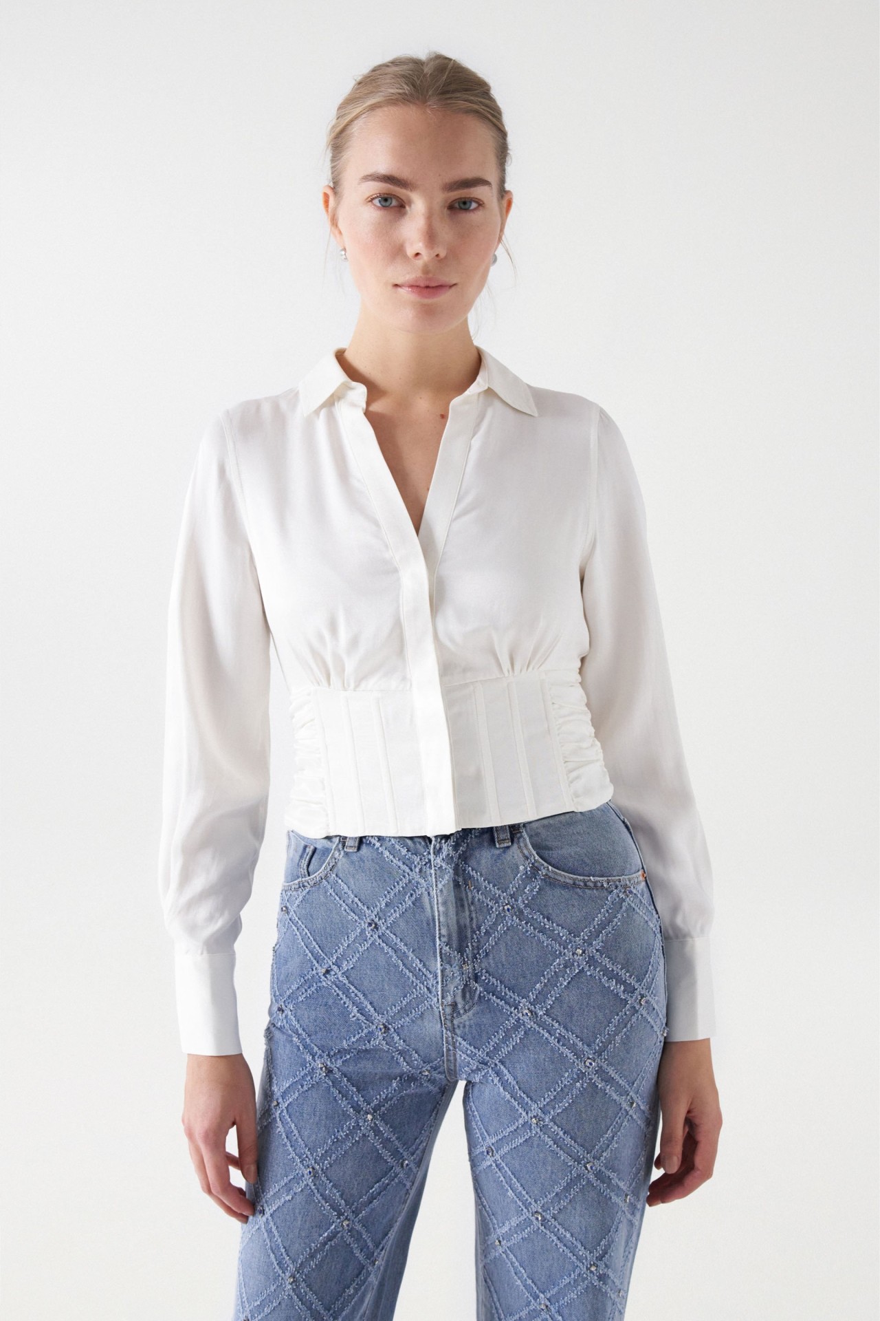 SHORT SATIN-FEEL SHIRT