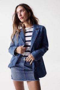 THE VILL CONCEPT OVERSIZE DENIM BLAZER