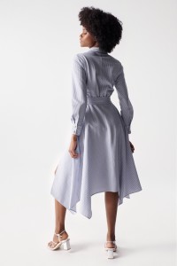 ROBE MIDI ASYMTRIQUE  RAYURES