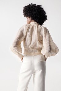 WRAPOVER CROPPED BLOUSE