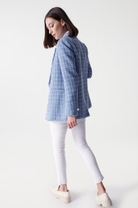 BLAZER TEXTURADO EM TWEED AZUL