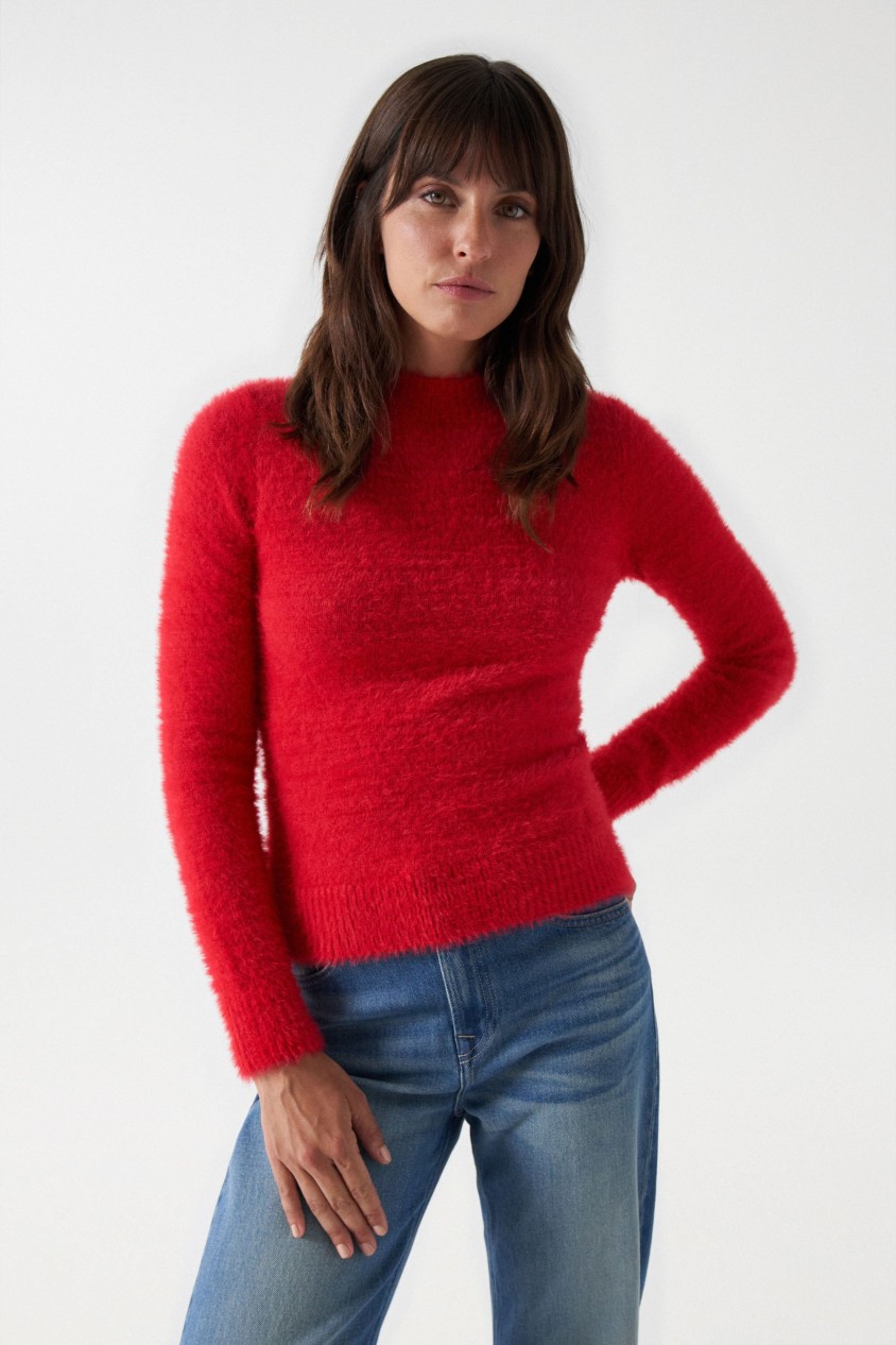 FUR EFFECT KNIT JUMPER