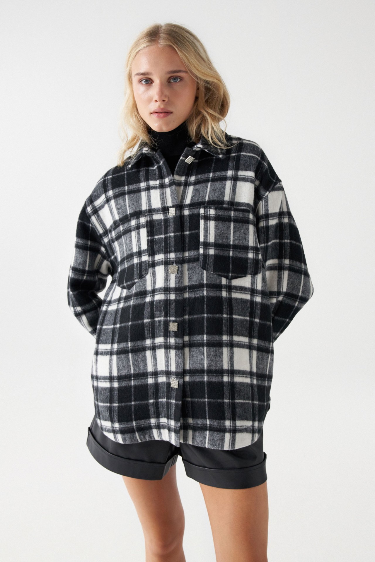 CHECK OVERSHIRT WITH WOOL