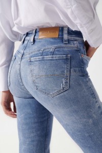 PUSH UP DESTINY JEANS WITH WASH EFFECTS AND RIPS